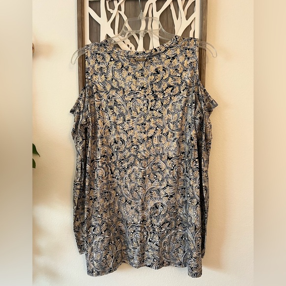 Women’s Michael Kors Cutout Long Sleeve Blouse Size L - Picture 4 of 8